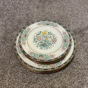 Lenox Mystic Ivory Porcelain Pastel Floral Cream Bone China Plate Set Of 10